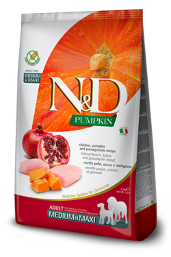 N&D Adult Medium Maxi me Pule, Shege dhe Kungull 2,5 kg